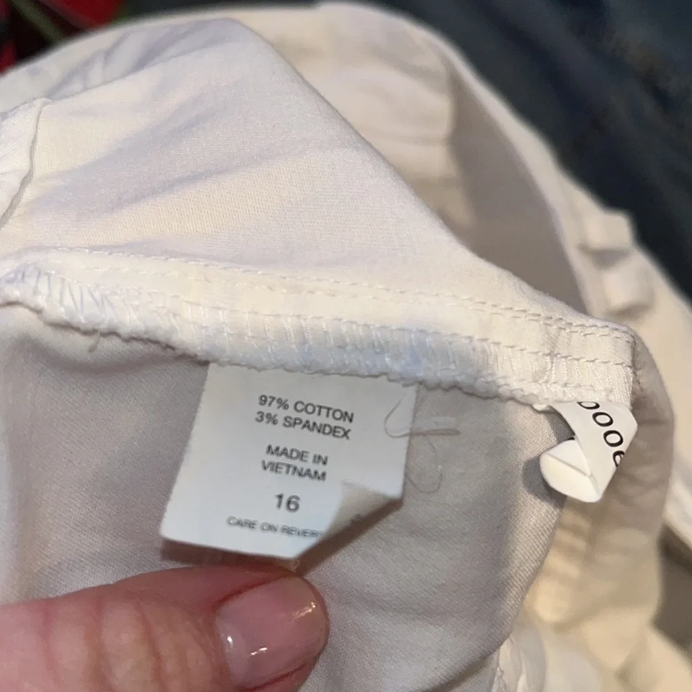 New York & Company mini skirt white denim with stretch size 16